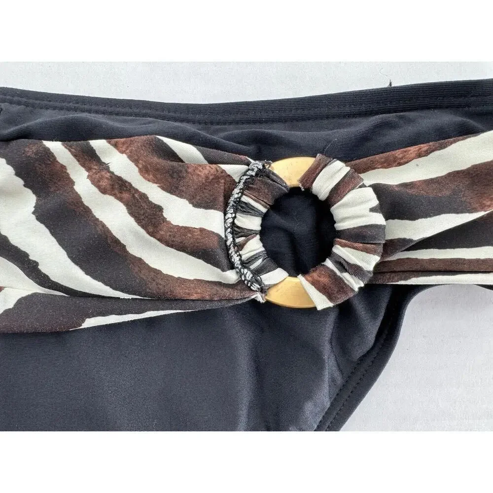 Antonio Melani Swim Bikini Size L Animal Print Halter Rhinestone Sexy Vacation​​ - Picture 5 of 15